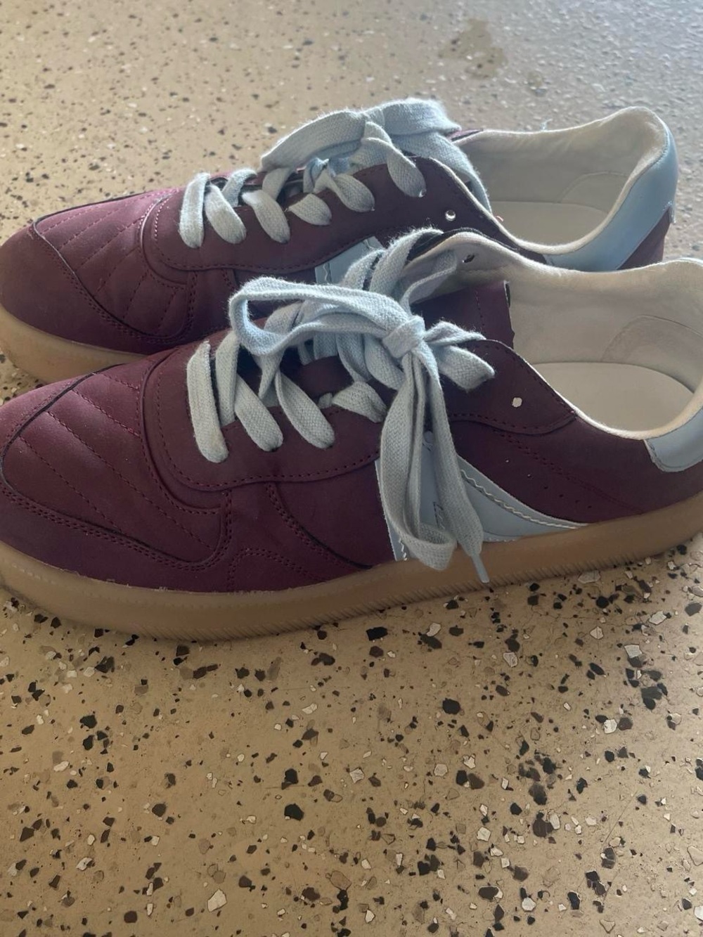 Bespoken by Mia Women’s Casual Low-Top Sneakers in Plum and Light Blue